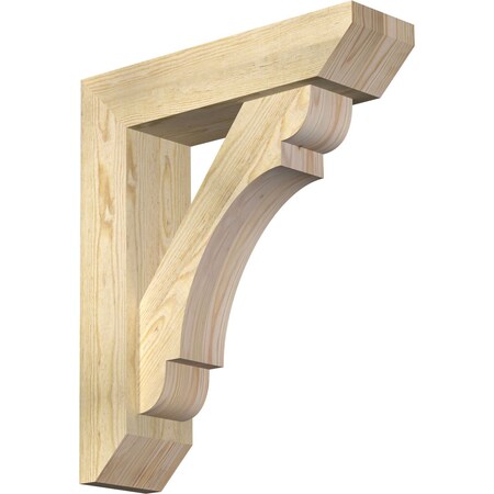 Ekena Millwork Olympic Slat Rough Sawn Bracket w/ Offset Brace, Douglas Fir, 6"W x 22"D x 26"H BKT0604X22X26OLY06RDF